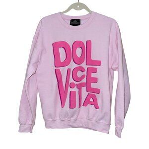 Alla Berman Womens Sweatshirt Size Medium Pink Dolce Vita Pullover Crew Neck